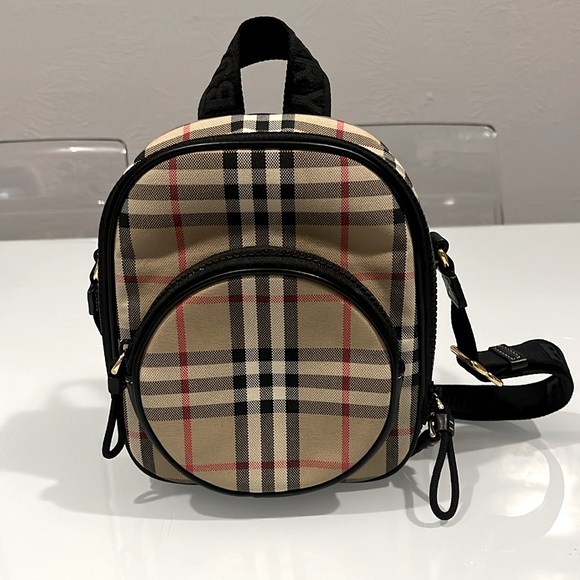 BURBERRY Kids’ Bowling Check Canvas Crossbody Bag *NWT* - Picture 9 of 12